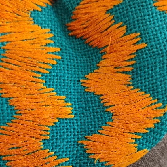 Moyna Blue and Orange Zigzag Clutch - Picture 7 of 8